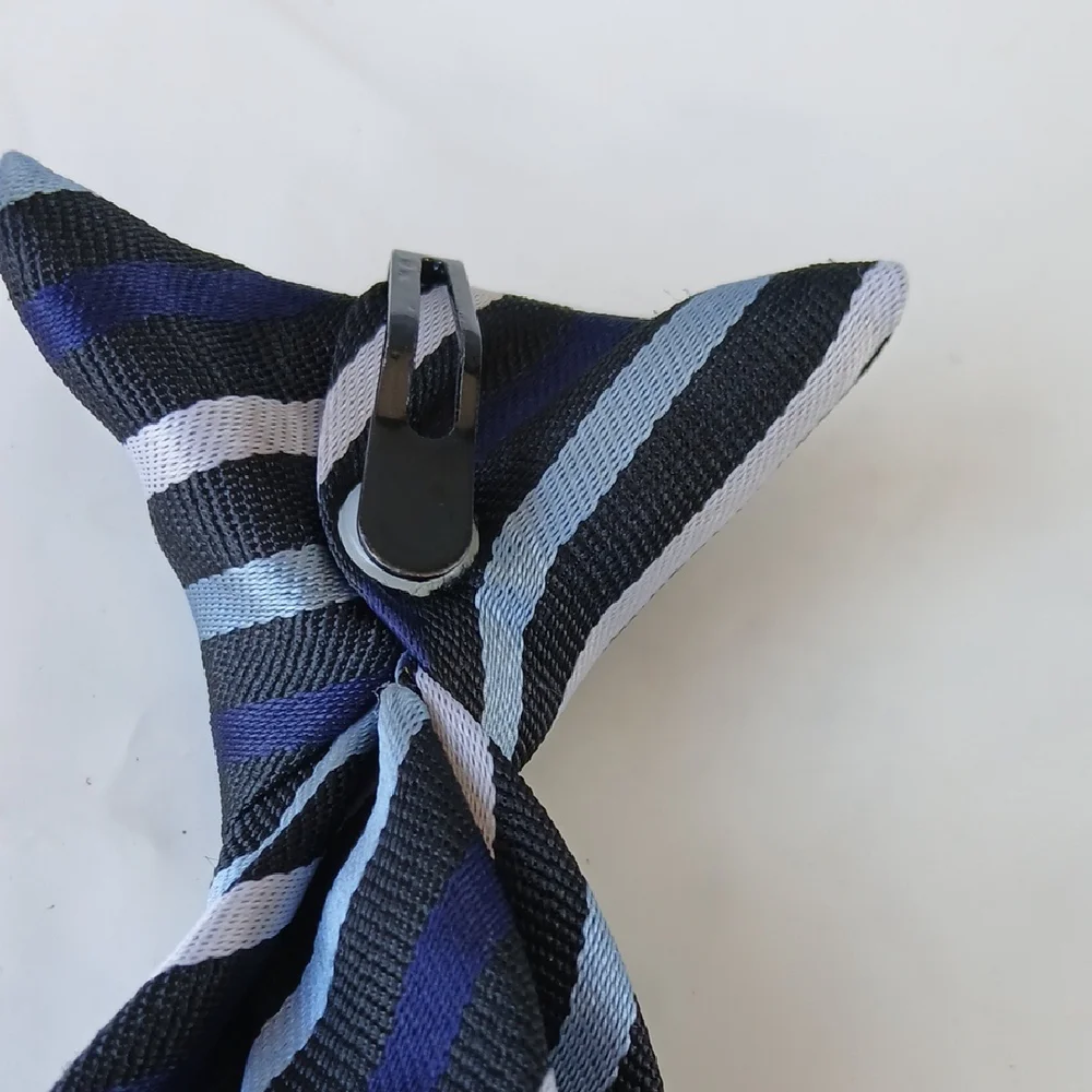 Kids Classic Striped Tie in Blue and Black